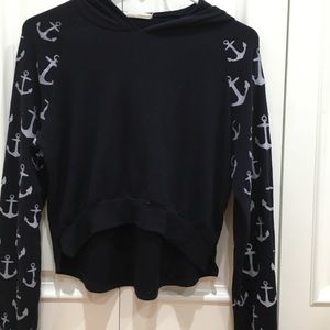Navy blue cropped hoodie